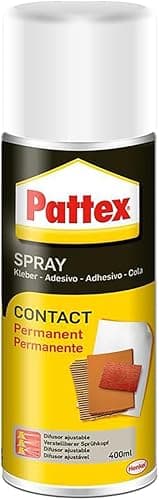 Pattex Contact Spray, cola de contacto permanente, pegamento spray de base disolvente, pegamento fuerte para trabajos de bricolaje y reparación, 1 bote x 400 ml