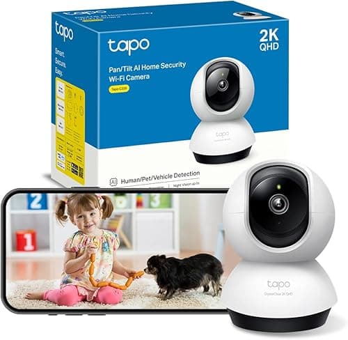 Tapo C220 - IA Cámara Vigilancia 360°, 2K 4MP QHD, Inteligente de IA, Visión Nocturna, Audio Bidireccional, Detección Movimiento, Admite Tarjeta SD 512G, Control Remoto, Fácil configuración