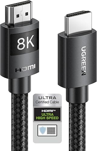 UGREEN Cable HDMI 2.1 Certificado 10K 8K 60Hz 4K 120Hz 48Gbps UHD eARC HDR Dinámico Dolby Vision 3D HDCP 2.3 Compatible con Mac mini M4 Pro PS5 PS4 Xbox One X PC HDTV Monitor, 2M