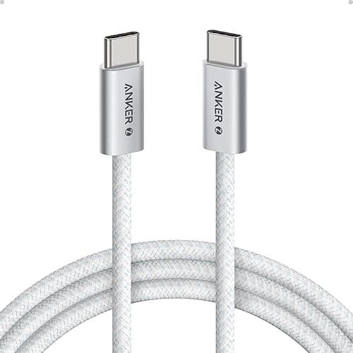 Anker Cable USB C a USB C Zolo, 240W Cable de Carga Rápida Tipo C Trenzado y Anti-Suciedad, Conector Delgado, para iPhone serie 16, MacBook (1,8m, Blanco)